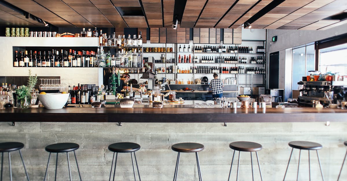 interior design of a cafe bar